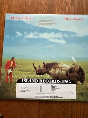 1982 Promo Release of Adrian Belew’s Solo Debut Album “Lone Rhino” Rare
